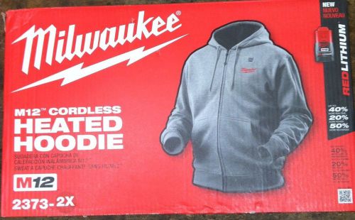 Milwaukee heated hoodie kit m12 2373-2x gray brand new xxl for sale