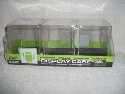 android foundry set of 3 interlocking displaycase, stackable .padded bottoms