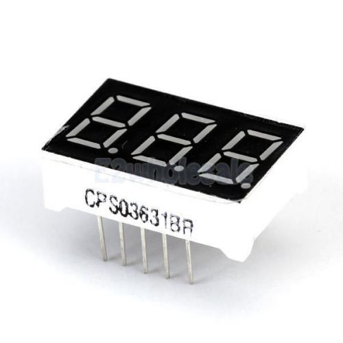 Red LED Display 3-Digit Height 0.36inch Common Anode 11 Pins 2.25 x 1.4 cm