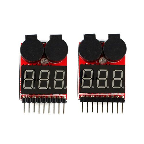 Ab 2-in-1 1~8s lipo battery low voltage buzzer alarm for rc helicopter 2pcs ca 3 for sale
