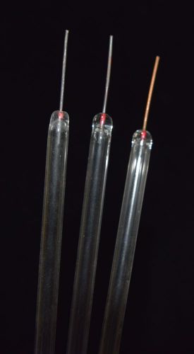 3x Lab Glass Tubes w/ Electrode Terminals – USED – Lab Supplies