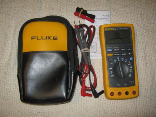 Fluke 187 TRUE RMS Multimeter with Case,Leads,push-on clips,quick referance
