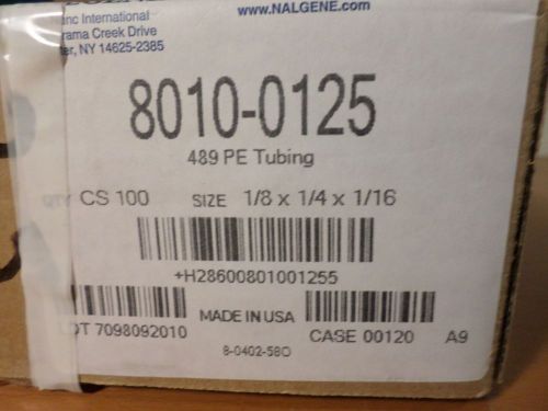 Nalgene 489 polyethylene pe laboratory tubing 1/8” id 1/4” od 8010–0125 (90 ft) for sale