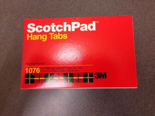 NEW 3M ScotchPad Hang Tab 1076 Clear  2 in x 2 in (Case of 500)