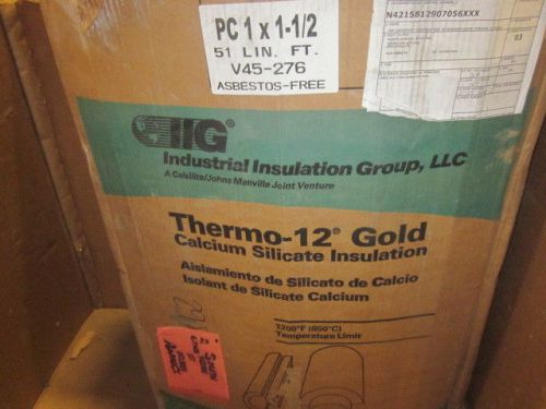 2 PIECES IIG&#039;S THERMO-12 GOLD 3&#039; X 1-1/2&#034; CALCIUM SILICATE PIPE INSULATION NEW