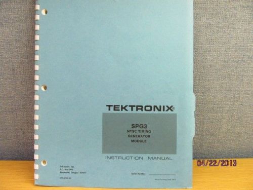 TEKTRONIX SPG3 NTSC Timing Generator Module Operations Service Manual/schematics