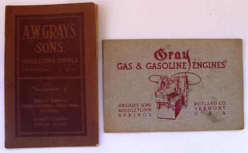 2 Original A.W. Gray&#039;s Sons Vermont Cataloges Gasoline Engines Hit and Miss 1908