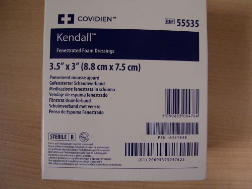 ! Kendall Covidien Fenestrated Foam Dressing 3.5&#034; x 3&#034; Box of 10  Ref 55535