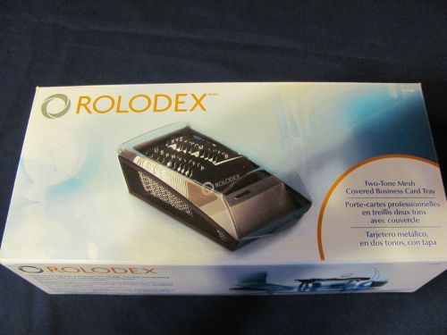 ROLODEX TWO-TONE MESH COVERED BUSINESS CARD TRAY NIB