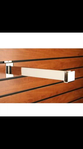 Slatwall hangrail brackets 12&#034; for rectangular tubing - chrome - 6 pieces (used) for sale