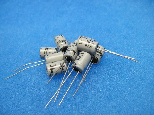 (10) illinois capacitor radial electrolytic audio caps: 47uf 16v (non-polar) for sale
