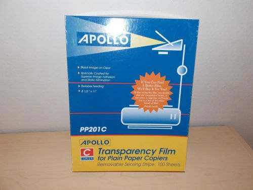 Apollo PP201C Plain Paper Copier Transparency Film Made In USA 63 Sheets