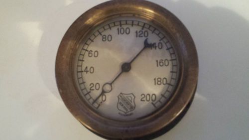 Vintage Antique Brass and Steel Ashcroft  6 Inch Pressure Gauge # 155844A