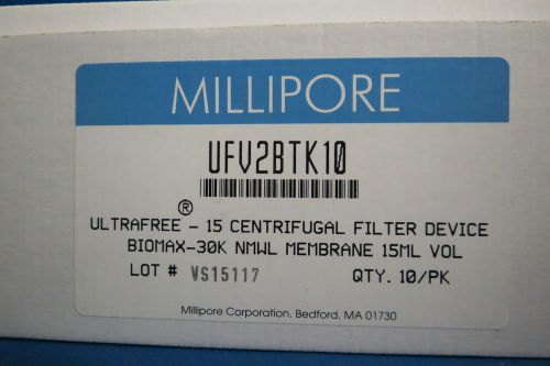 Millipore ultrafree-15 centrifugal filter units w/ biomax 30k mnwl  ufv2btk10 for sale