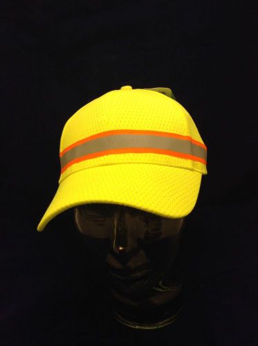 NEW safety Yellow &amp; Orange Reflective High Vis Mesh Hat construction landscape