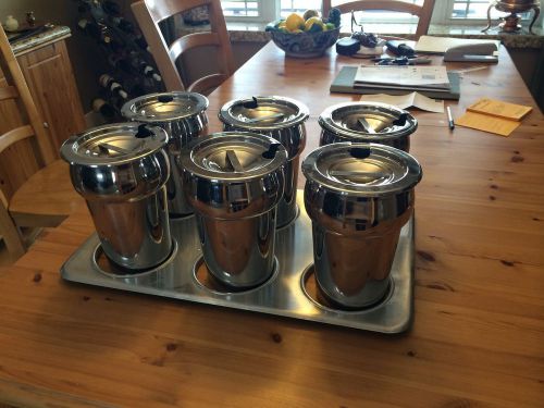 Steam Table Adapter Insert with 6 - 2 quart warmers and lids
