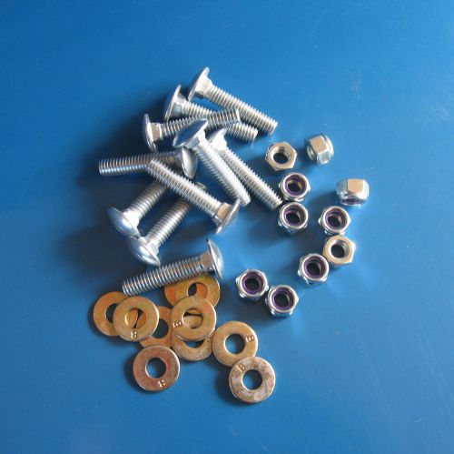 30 pieces carriage bolts nuts washers kits nylon lock nuts 1/4&#034;-20x1-1/4&#034; for sale