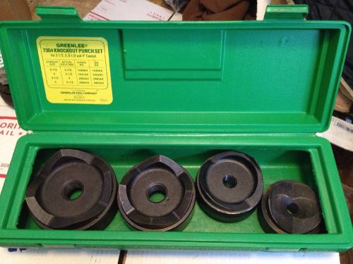 Nos greenlee 7304 knock out punch set 2 1/2&#034;, 3&#034;, 3 1/2&#034;, 4&#034; conduit sizes #4081 for sale