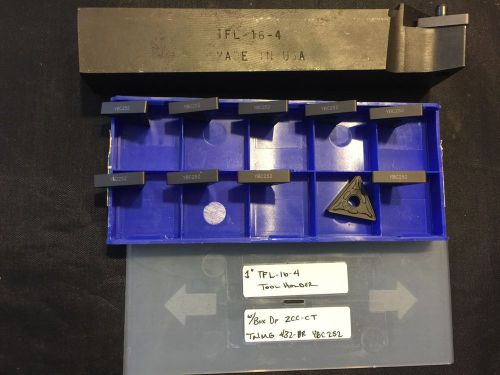1&#034; TFL 16 - 4 Tool Holder w/ Box of ZCC-CT TNMG 432 DR YBC252 Carbide Inserts