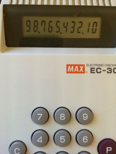 Max Electronic CheckWriter EC-30A, EC30, 10 Digits Check Writer