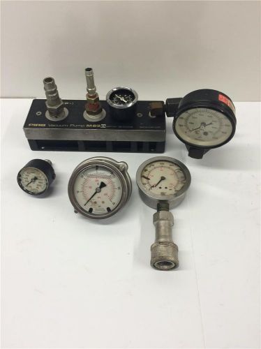 Piab vacuum pump m63d  &amp; air pneumatic fluid filled pressure gauge ag3z lot for sale