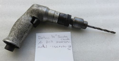 Dotco Pistol Grip Air Drill Motor With 1/4&#034; Jacobs Chuck 2400 RPM Aircraft Tool