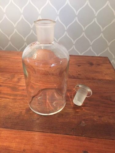 Corning pyrex glass 1l 1000ml reagent storage bottle &amp; #29 stopper, excellent for sale