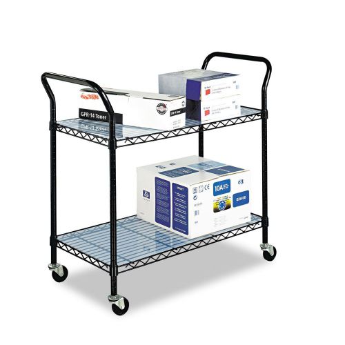 Two-Shelf Wire Utility Cart carts storage organization w/ wheels casters 956775A
