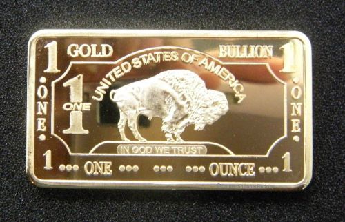 GOLD BAR 1 OZ &#039;AMERICAN BUFFALO&#039; 100 MILLS .999 24K 1 OUNCE FINE BULLION INGOT k