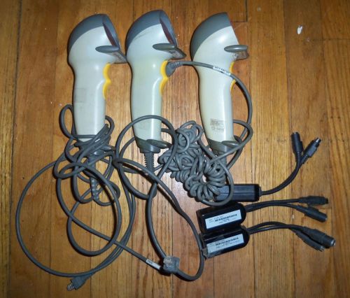 Lot of 3 Symbol Motorola LS 6004 barcode scanners KBW PS/2 synapses