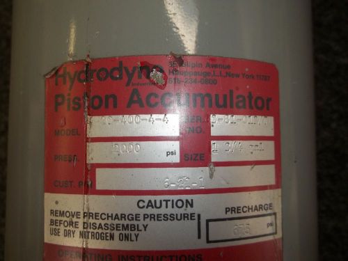 (2ea) Hydrodyne Piston Accumulators 2 gallon 2000psi mfr# R5-20-462-4-4