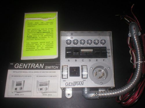 Gentran #30216 generator transfer switch, reliance, 7500 watts, 6 circuit for sale