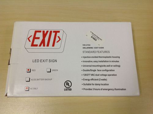 Led exit sign (red letters) -new in box- for sale