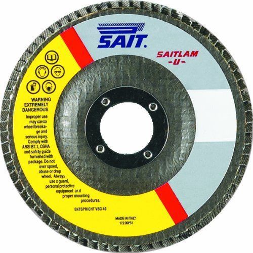 New united abrasives/sait 73892 4-1/2 by 7/8 z 60x saitlam up flap disc  10-pack for sale