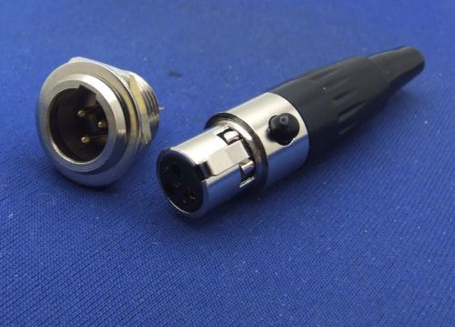1 set Connector - Mini XLR 3-Pin Male Cable Inline Plug Small 3-pin TA3F Female