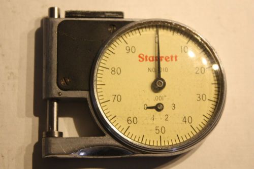 Starrett 1010z dial indicator pocket gage, .375&#034; range, .001&#034; grad in orig case for sale