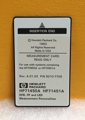HP/Agilent 5010-7709 Rev: A.01.02, 71450A/71451A DFB, FB, LED, Measurement Card