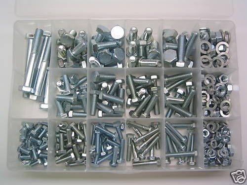METRIC GRADE 10.9 BOLT, NUT &amp; WASHER ASSORTMENT WITH NYLOK LOCK NUTS 364 pieces