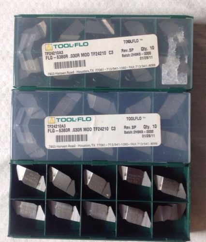TOOLFLO FLG-6380R .030R MOD TF24210 C3 INSERTS, LOT OF 3 BOXES 10 PER BOX