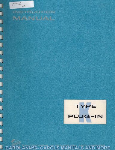 TEKTRONIX Manual TYPE K PLUG-IN