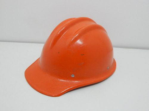 Vintage bullard fiberglass hard boiled hard hat e.d. bullard co. orange #502 for sale
