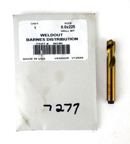 WELDOUT 66180 8mm x 2-1/4&#034; Super Cobalt Spur Point Spotweld Spot Weld Drill C9