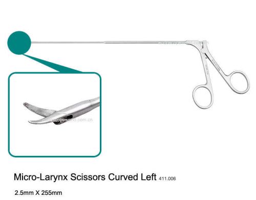 New Micro-Larynx Scissors Curved Left 2.5X255mm