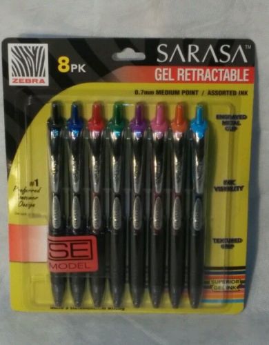 Zebra Sarasa SE Gel RT Retractable Pens 8 Assorted Color Ink Pens