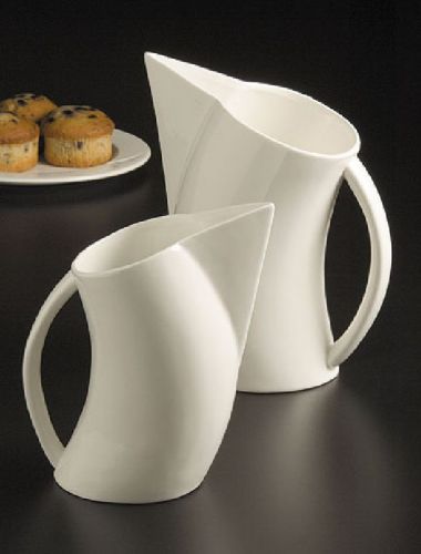 Water Pitcher, 64 oz., angled, white, porcelain