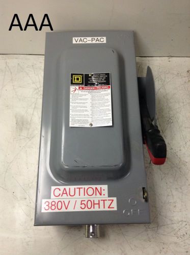 Square d heavy duty safety disconnect switch 60 amp 600 vac h362 fusible for sale