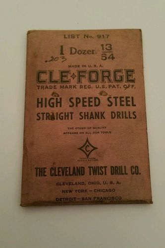 Cle-forge NOS Pack of 12, 13/64 High Speed Steel Straight Shank Drill Bits