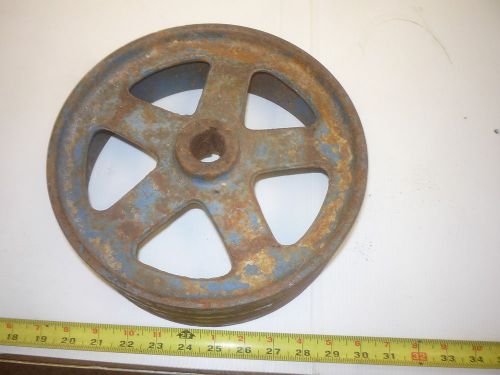 OLD CAST IRON FLAT BELT PULLEY  TRACTOR ?  GAS ENGINE ???