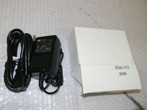 Meanwell gs18a12, 12 volt 1.5 amp power supply, w power cord, 100-240vac in for sale