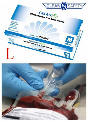 Blue Nitrile 5mil Powder Free Examination Disposable Gloves (10boxes/case) - L